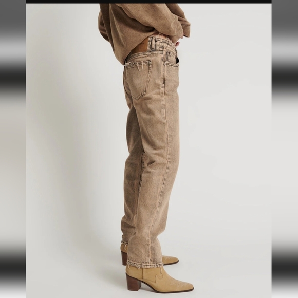 NWT One Teaspoon Truckers Mid Waist Straight Leg Denim Jeans in Rust  32 $165 - Picture 6 of 16